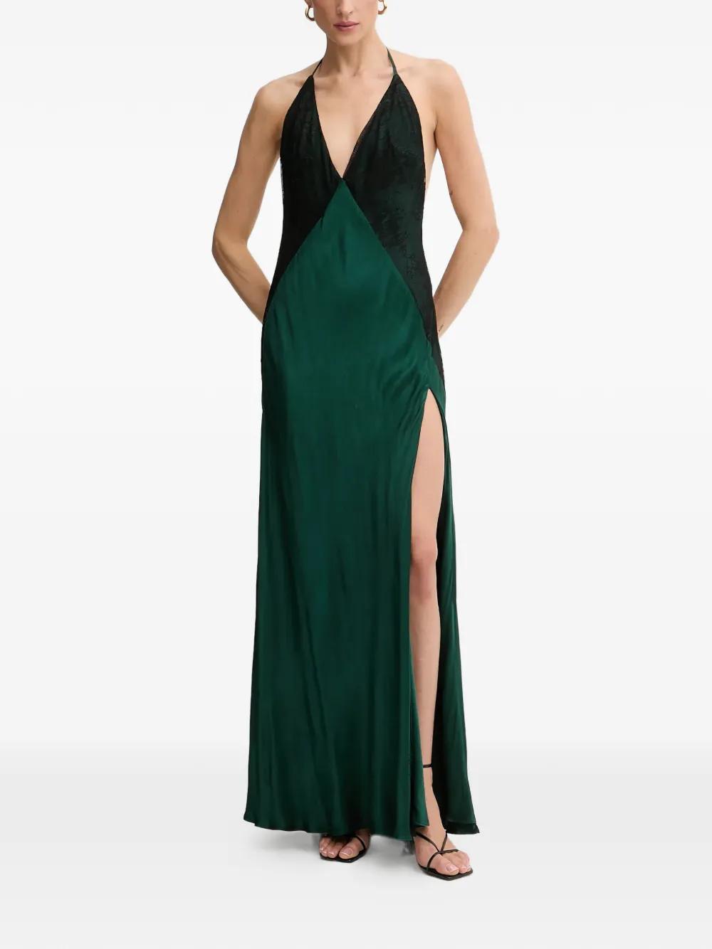 bardot green lace dress Aries | MINT Lace Bardot-Neck Maxi Dress With Gathered Detailing