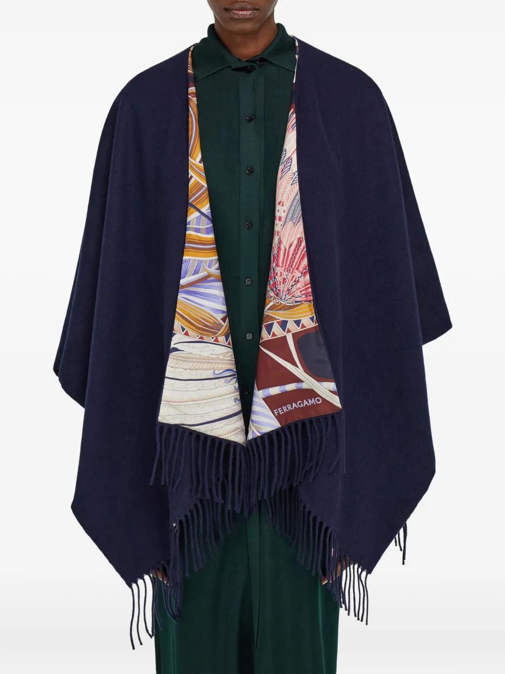 【関税&送料込】Salvatore Ferragamo Embroidered Wool Cape Ferragamo Embroidered Wool Cape | italist