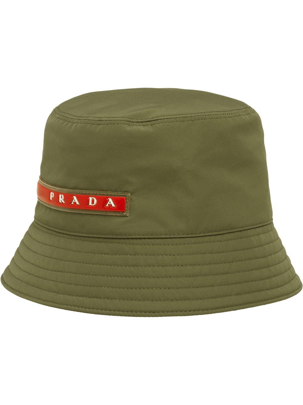prada logo bucket hat