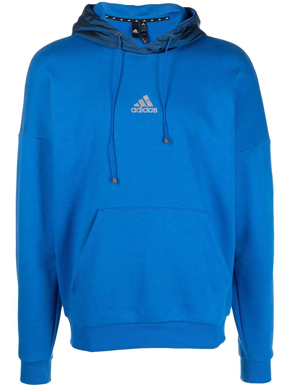 adidas Cotton Nasa Logo-print Hoodie in Blue for Men | Lyst