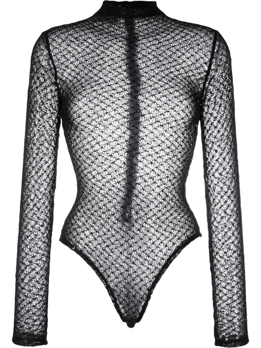 Atu Body Couture Sequin Mesh Bodysuit in Black | Lyst