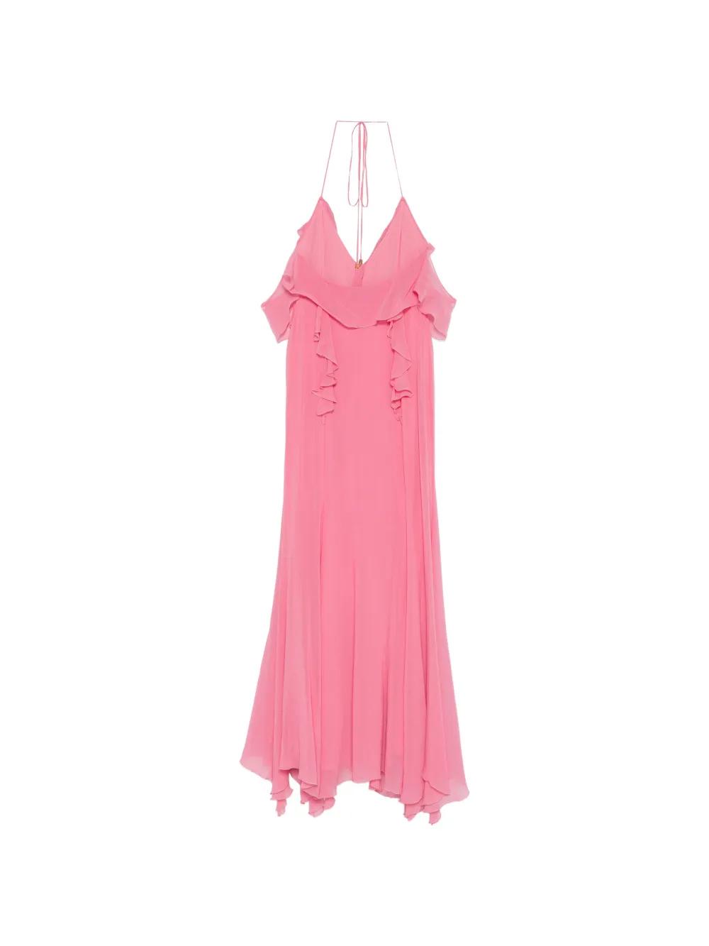 elmhurst ruched halter maxi dress Elmhurst Ruched Halter Maxi Dress in Flame main image 1