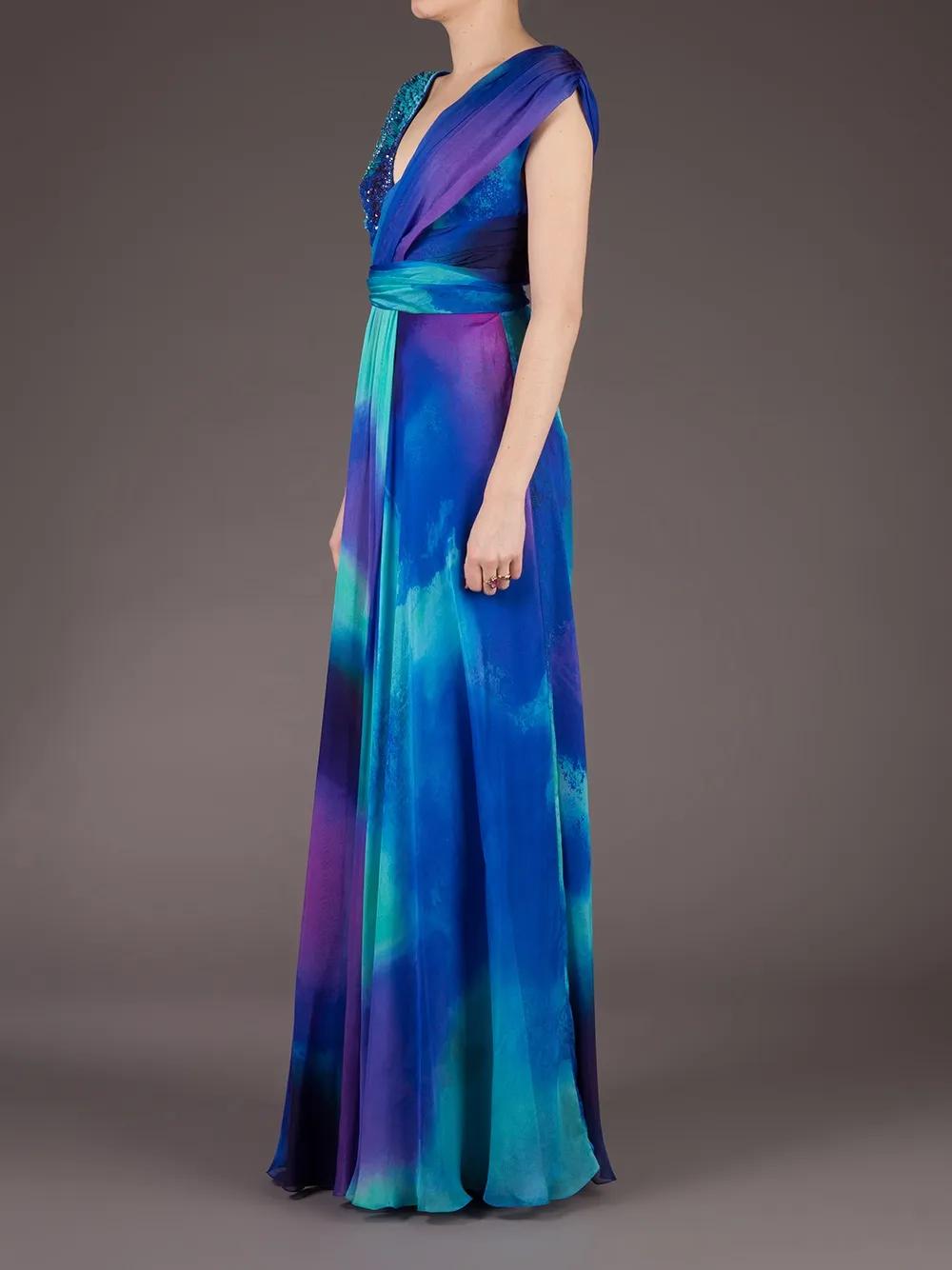 Matthew Williamson Maxi Dress in Blue | Lyst Canada