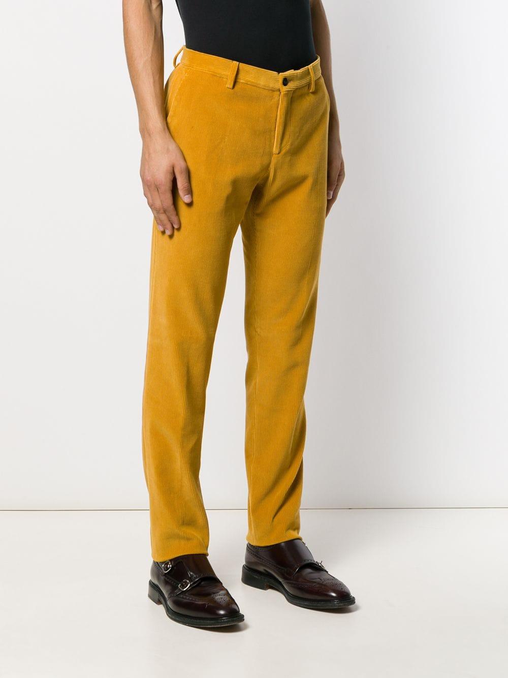 Etro Corduroy Straight-leg Trousers in Yellow for Men - Lyst