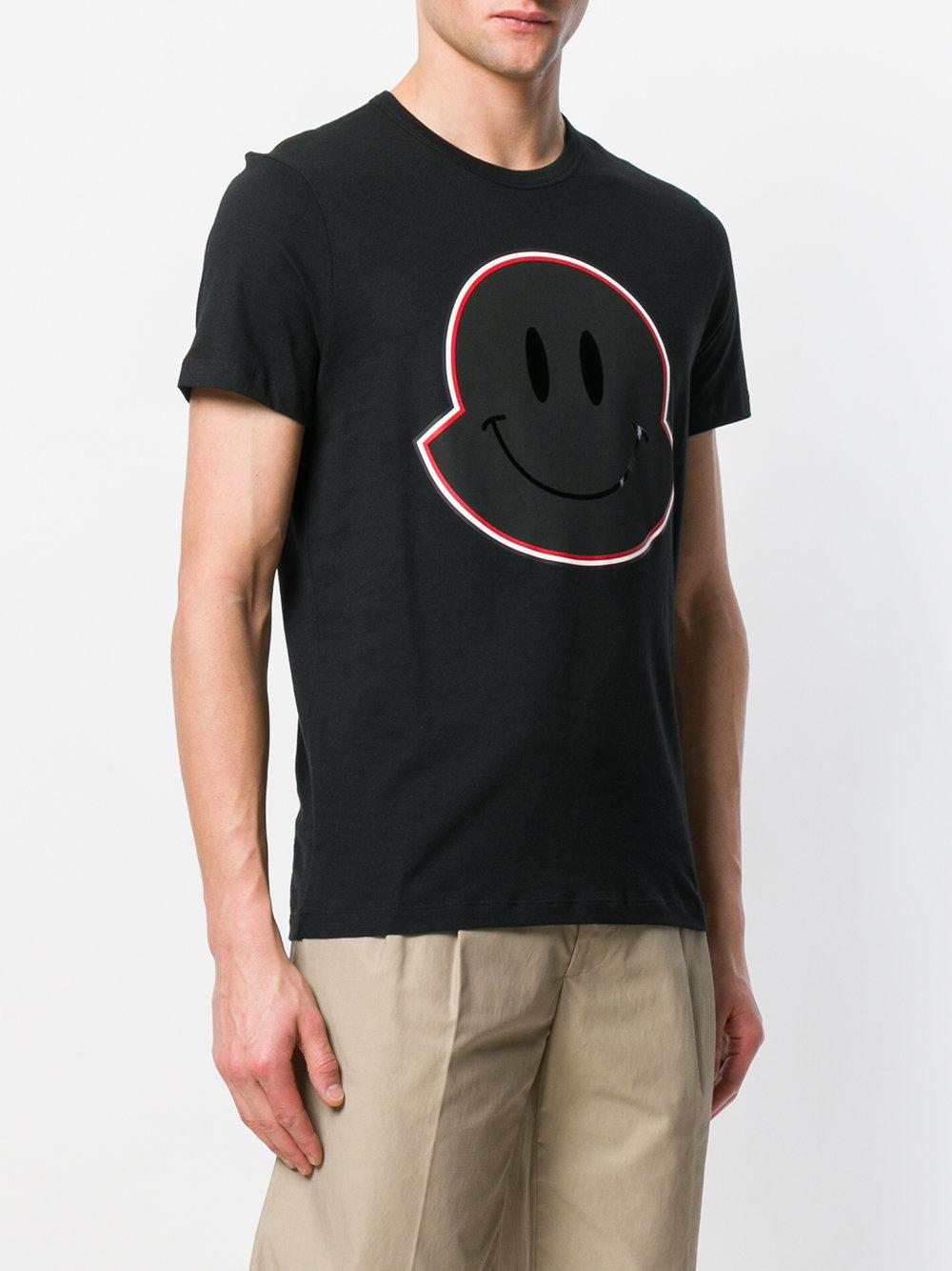 Moncler Smiley Face T-shirt in Black for Men | Lyst UK