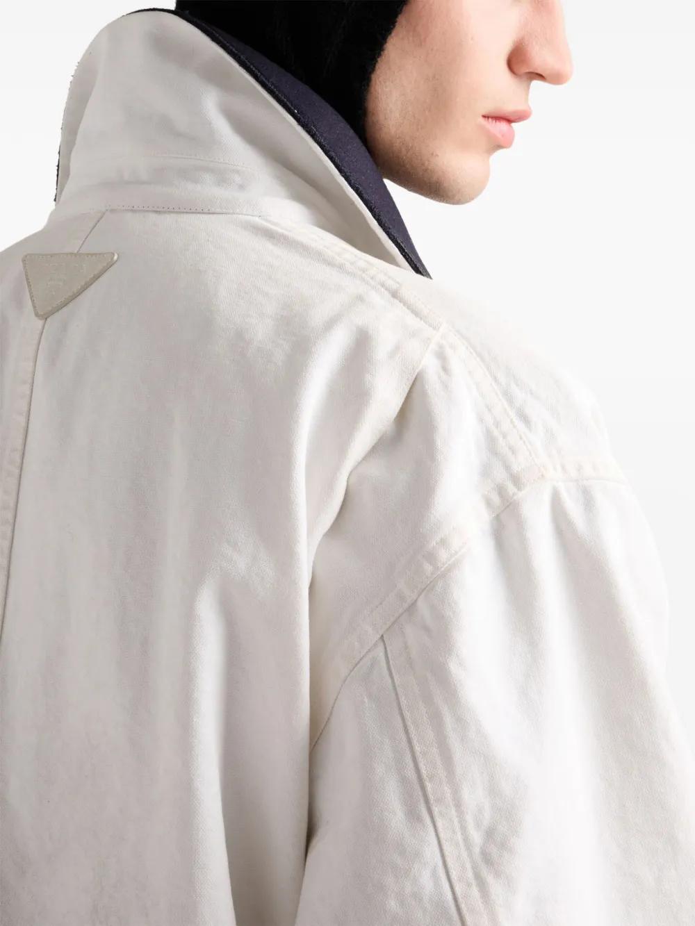 ブルゾン PRADA White cotton reversible jacket Cotton jacket in white - Prada | Mytheresa