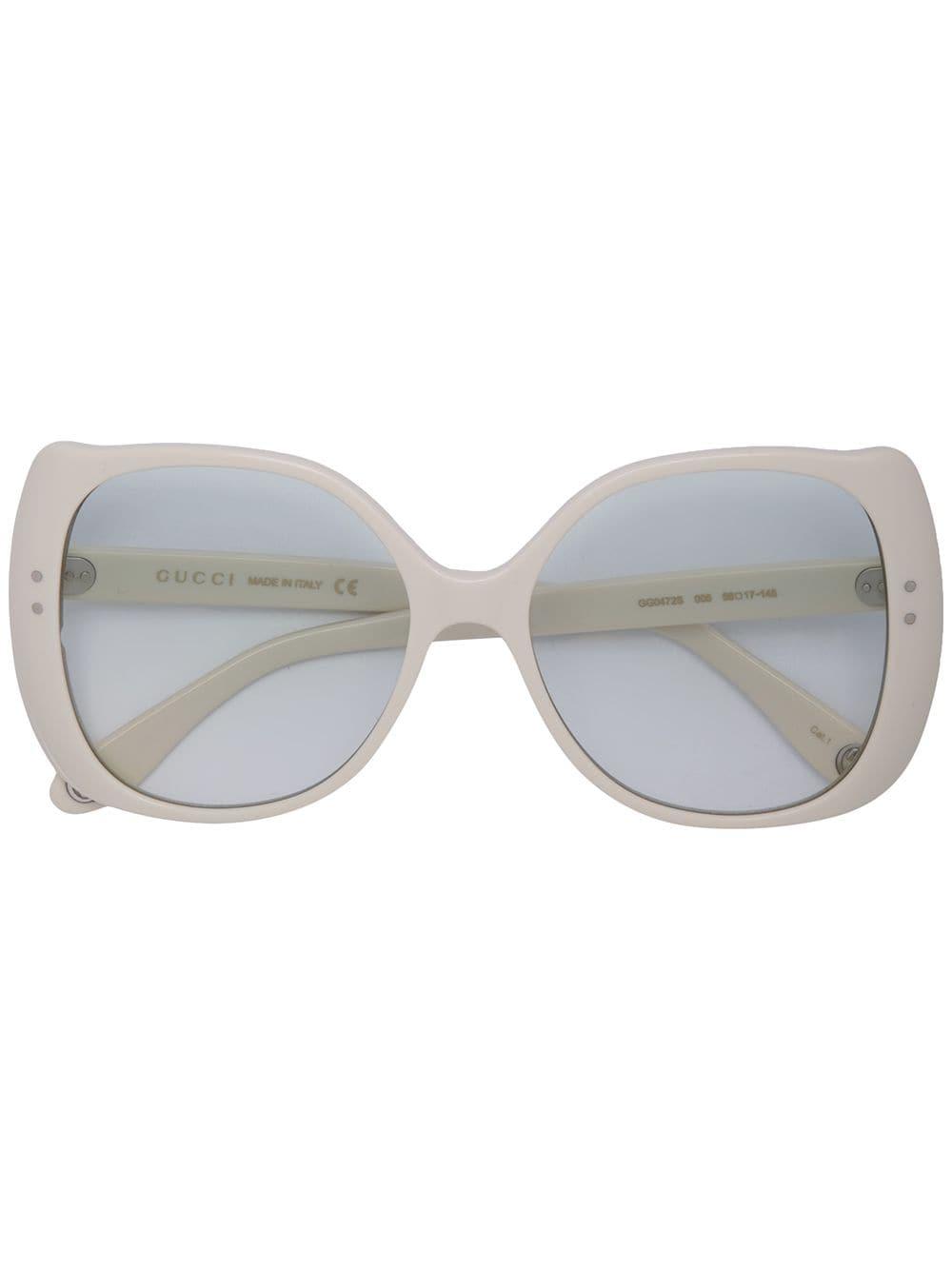 Gucci Oversize Square Frame Sunglasses In White Lyst