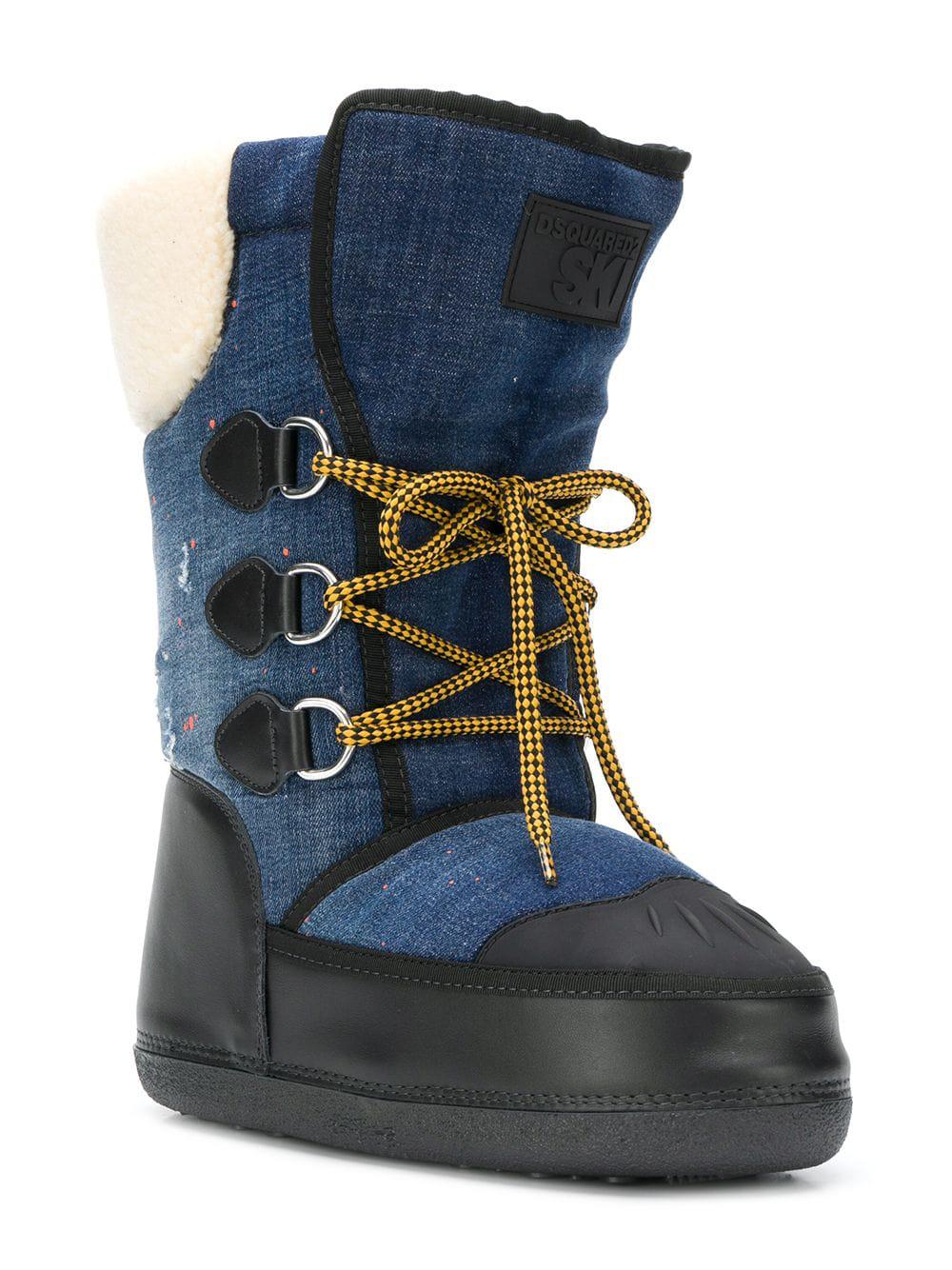 DSquared² Leather After Ski Boots in Blue for Men Lyst