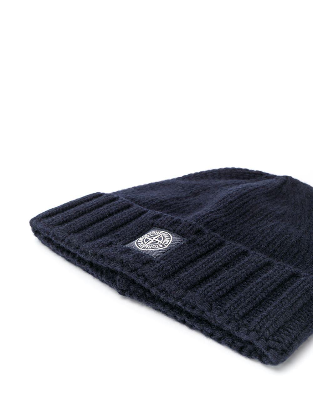 Stone Island Wool Compass Badge Beanie in Blue for Men - Lyst