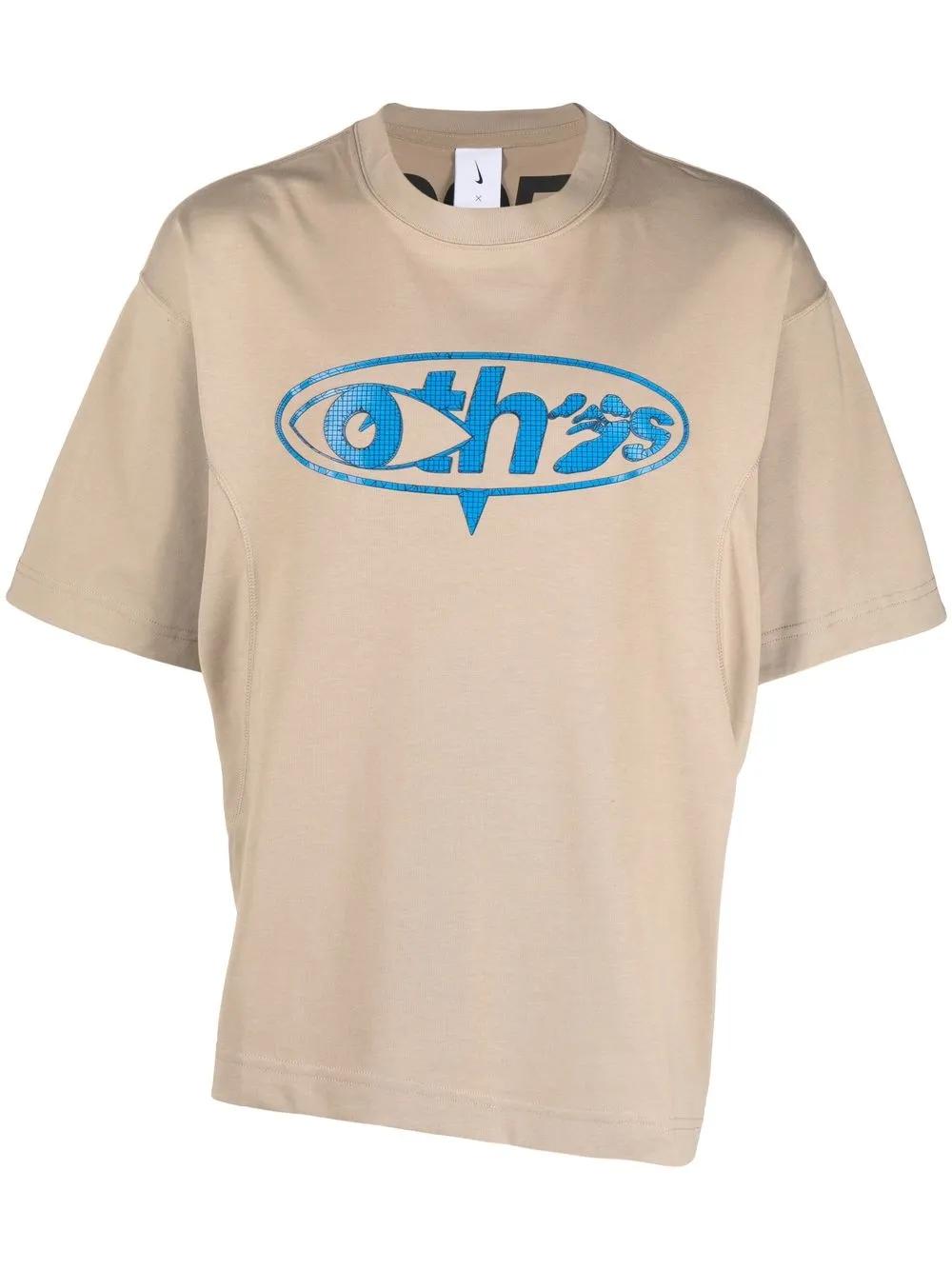 NIKE X OFF-WHITE Graffiti-Print Detail T-Shirt in Natural
