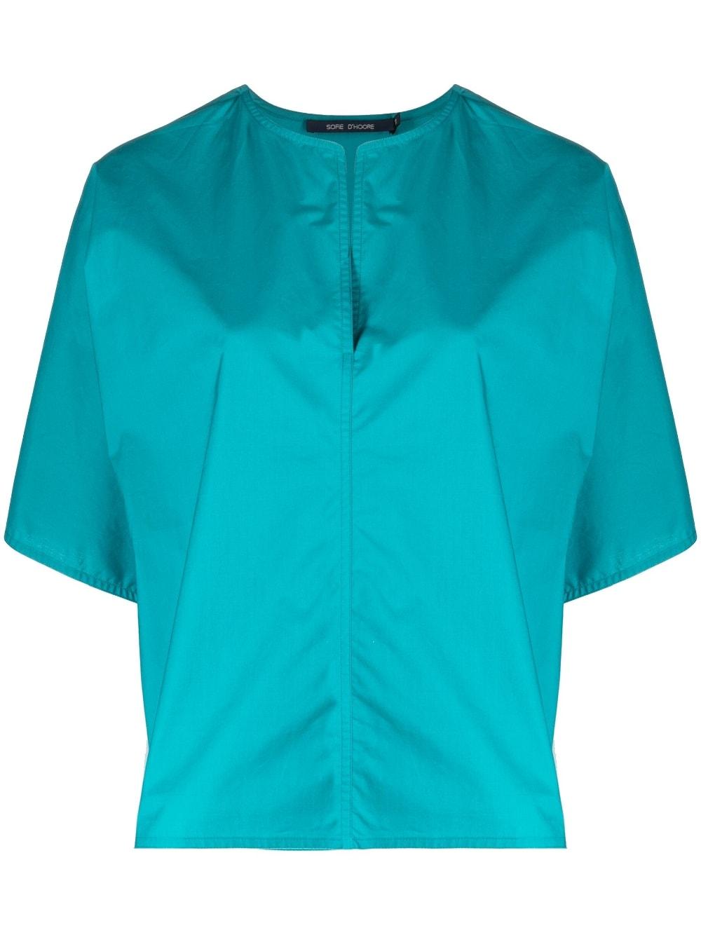 Sofie D'Hoore Layeredsleeves Cotton Blouse in Blue Lyst