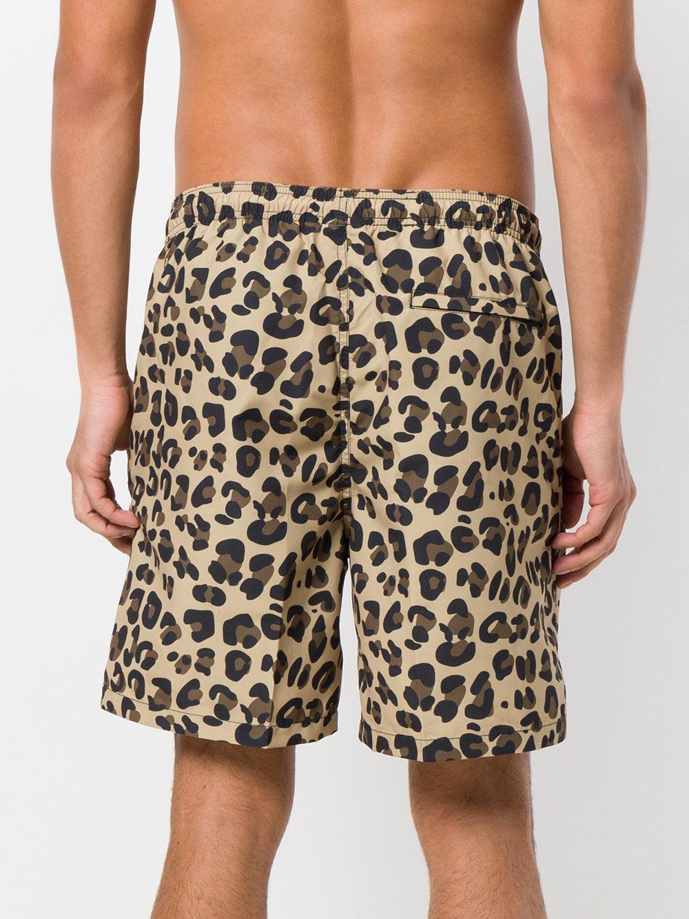 Stussy Leopard Print Swim Shorts for Men - Lyst