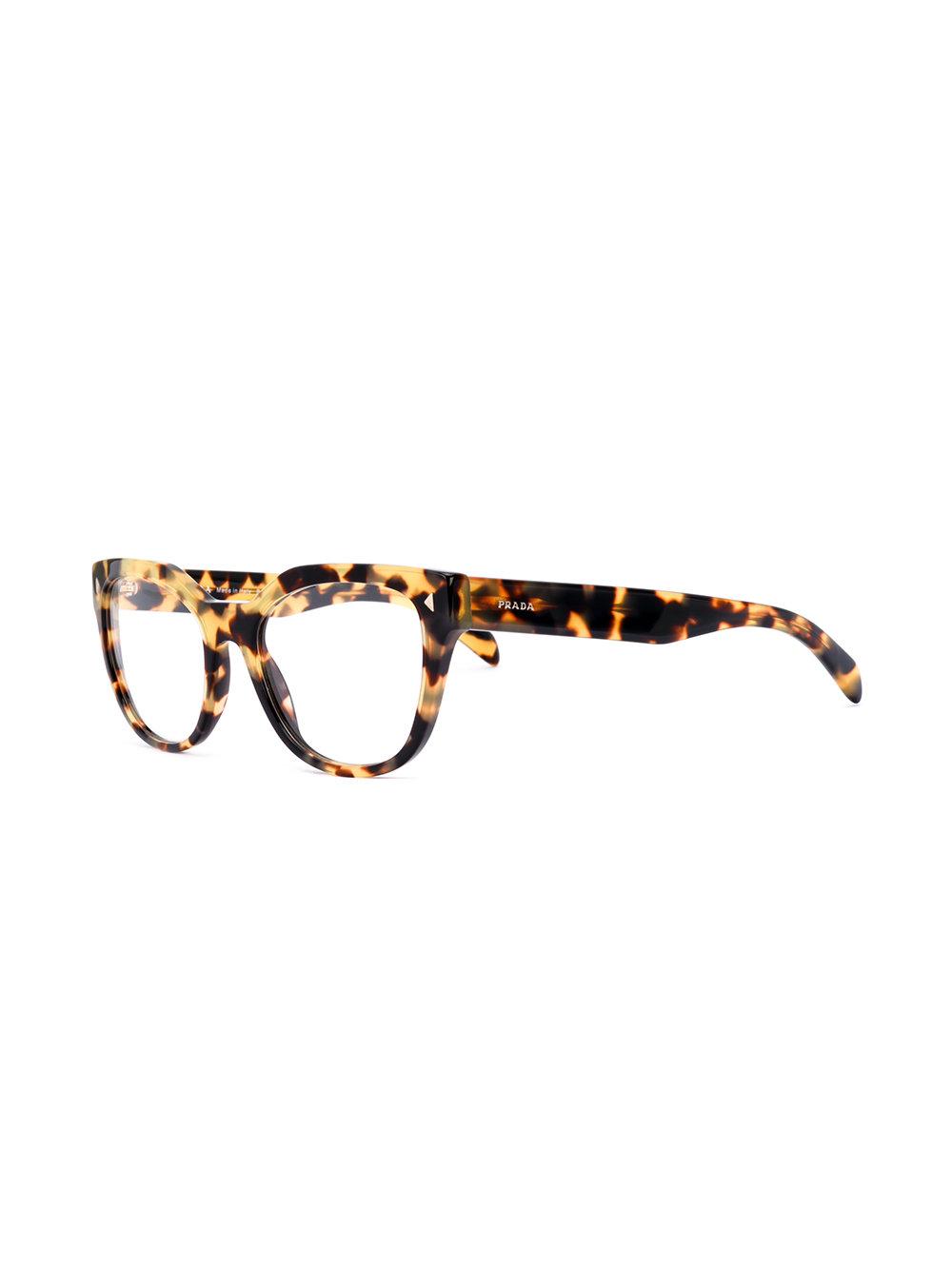 Prada Leopard Print Glasses in Brown - Lyst