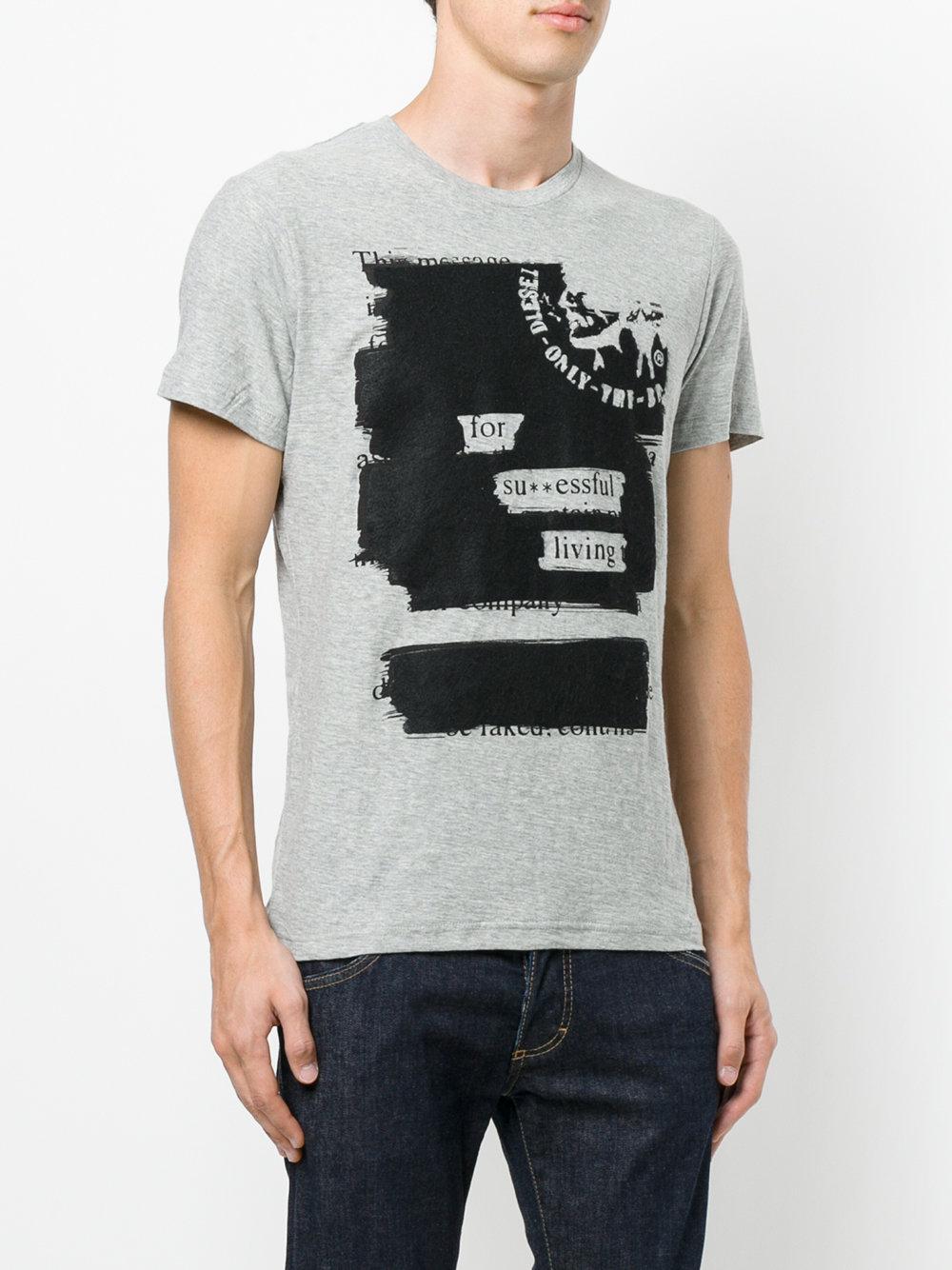DIESEL Cotton For Successful Living Tshirt in Grey (Gray) for Men Lyst