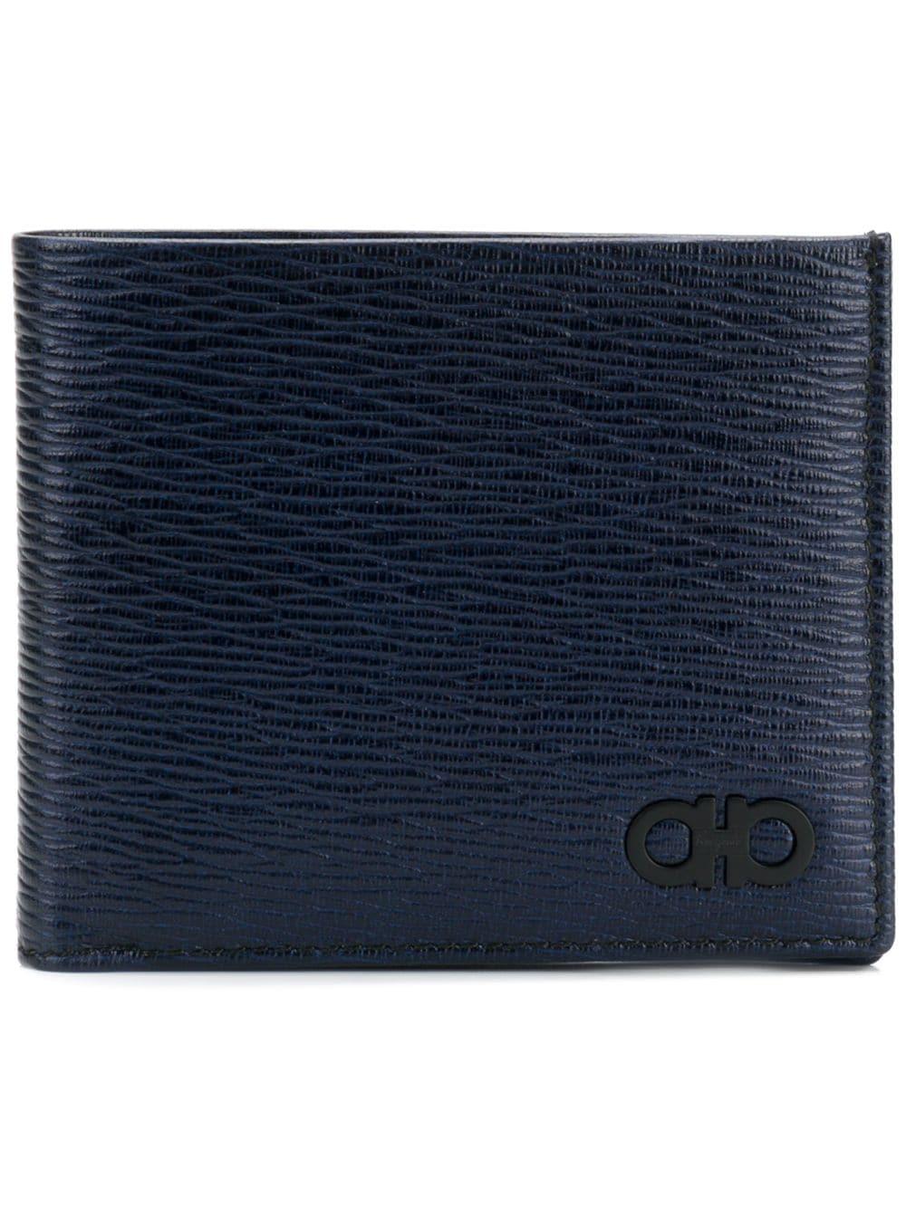 Salvatore Ferragamo Blue Saffiano Leather Elephant Wallet
