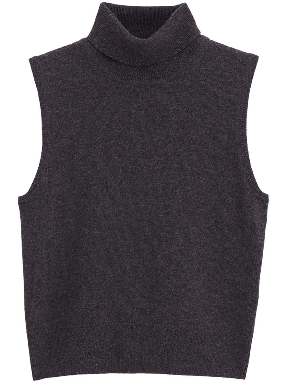 Black high neck vest discount