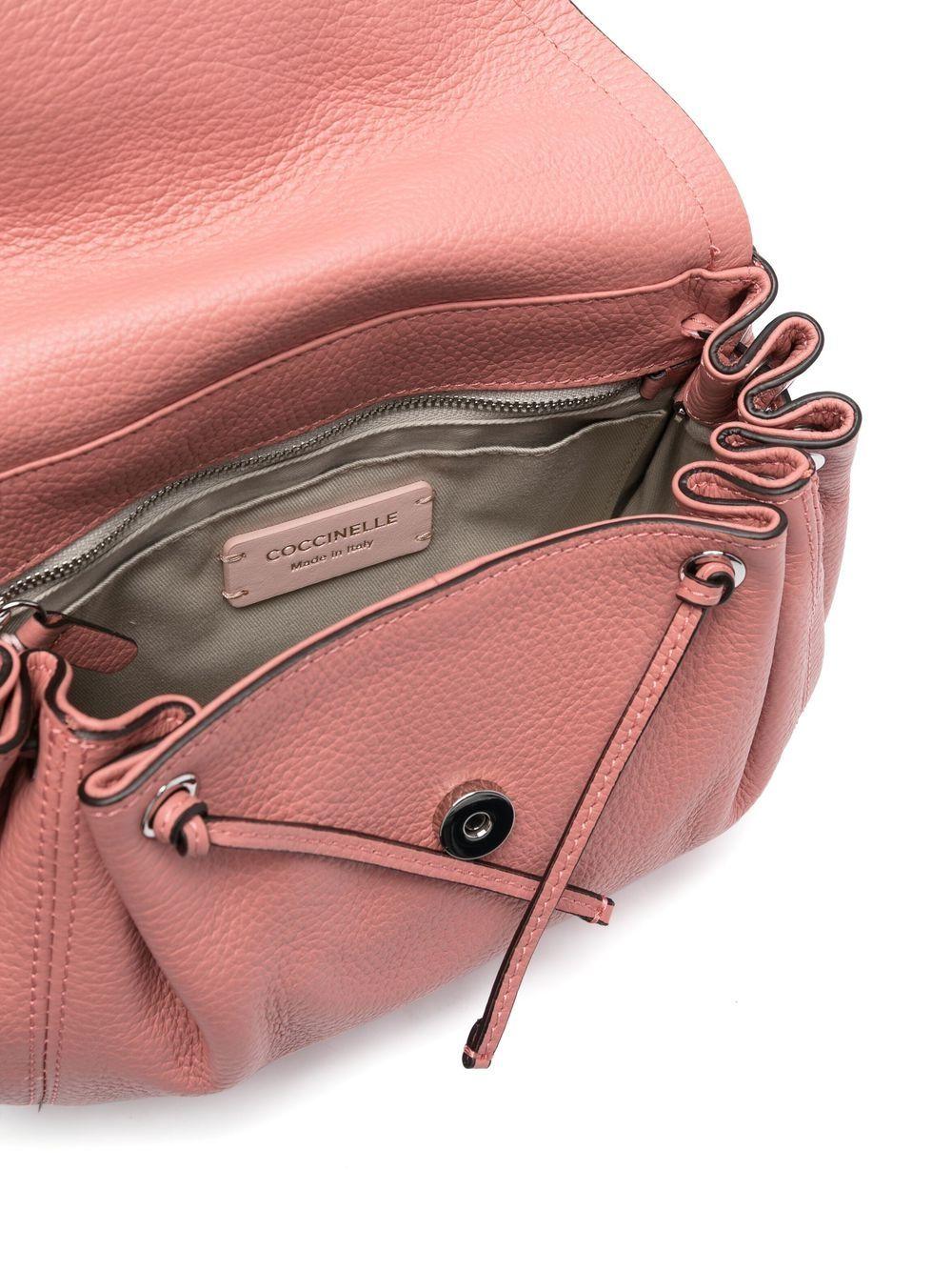 Coccinelle Buckle-detail Leather Crossbody Bag in Pink | Lyst