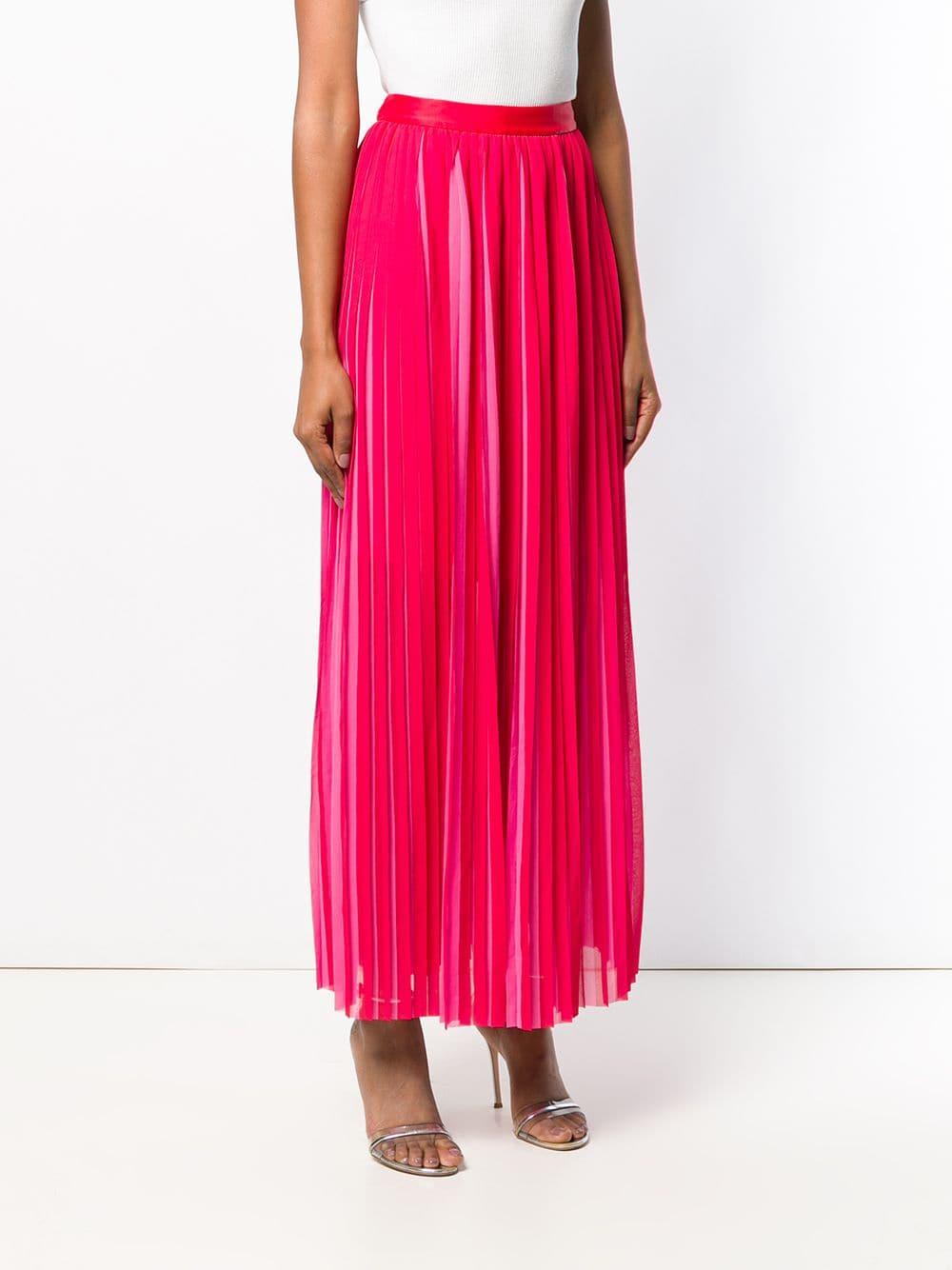 Karl Lagerfeld Pleated Maxi Skirt in Pink | Lyst