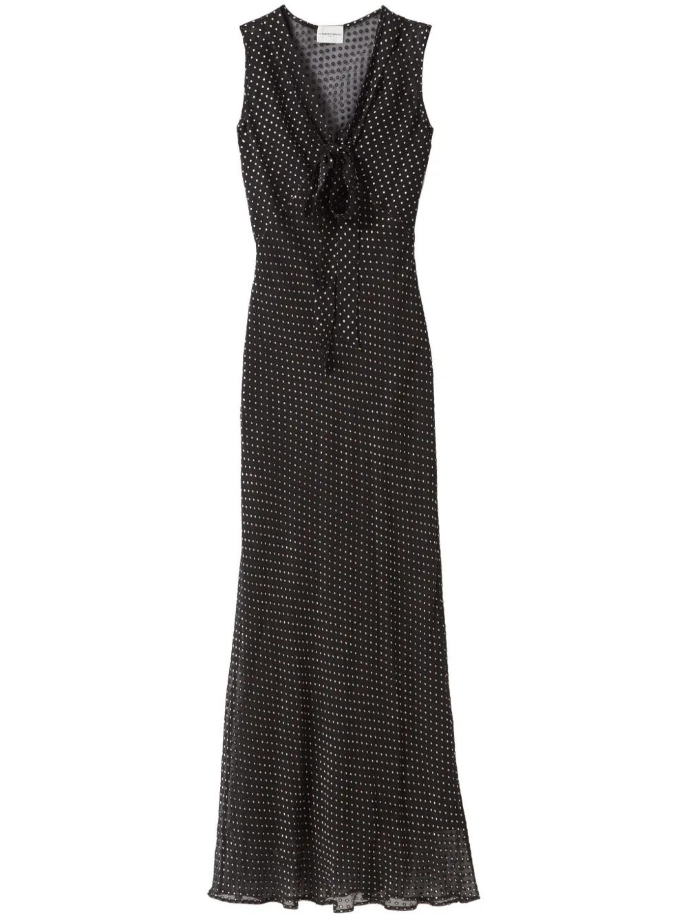 Claudie Pierlot Sheer Polka-Dot Dress in Black