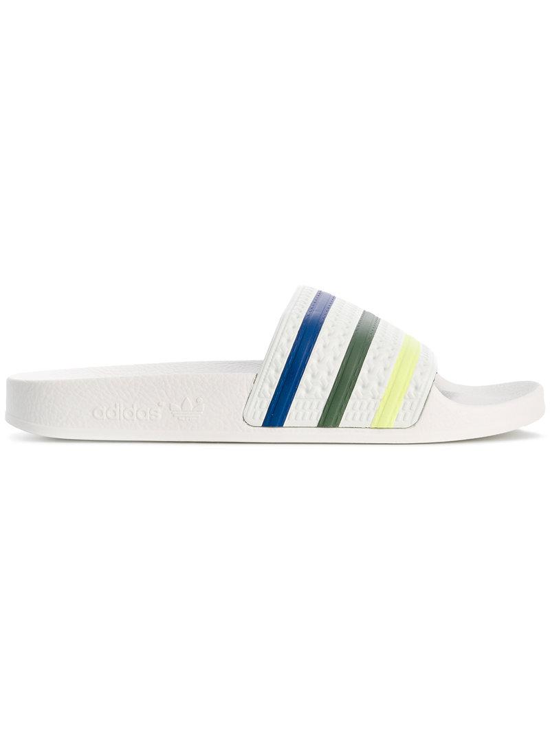 adidas Synthetic Adilette Pride Slides in White - Lyst