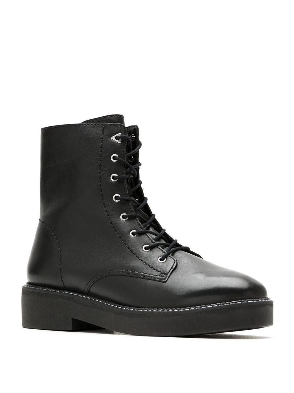 Schutz Side Zipped Military Boots in Black - Lyst