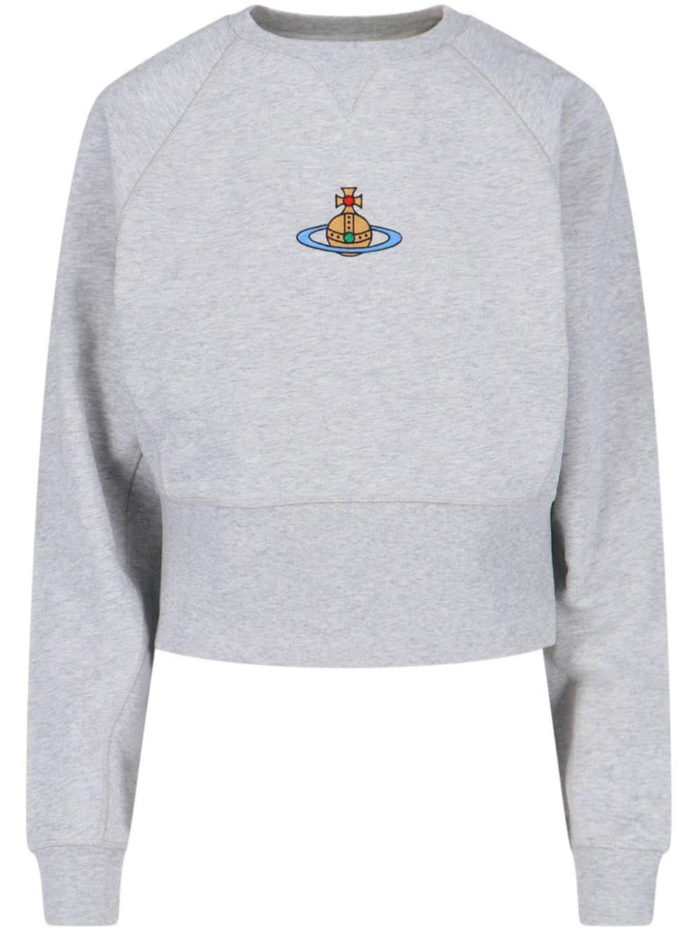 Vivienne Westwood Orb Embroidered Sweatshirt in Grey Lyst UK