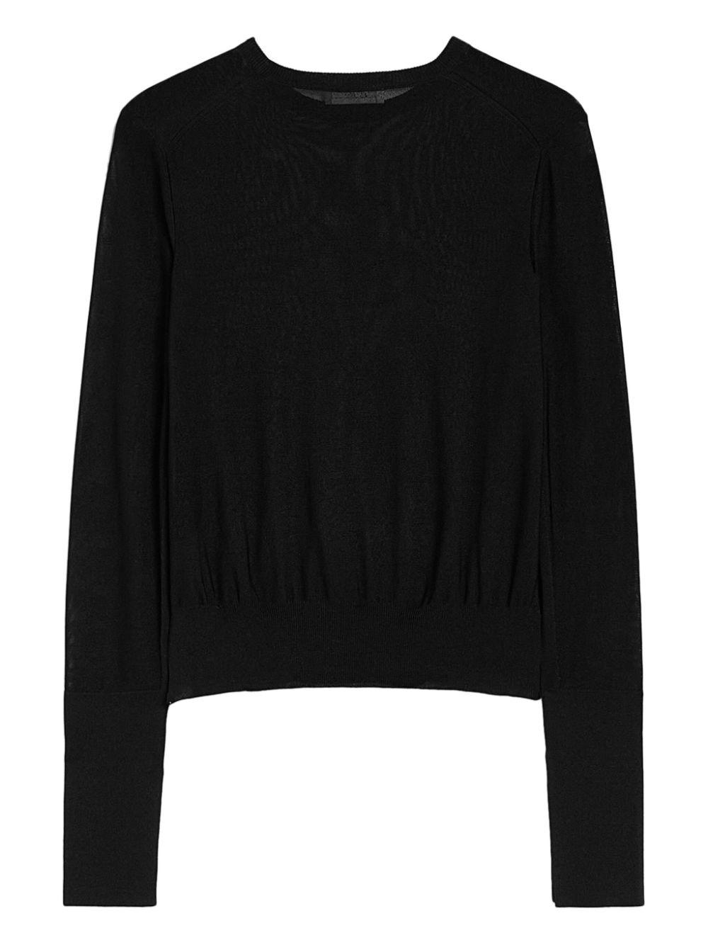 Jil Sander レディース ブラック クルーネック プルオーバー セーター 