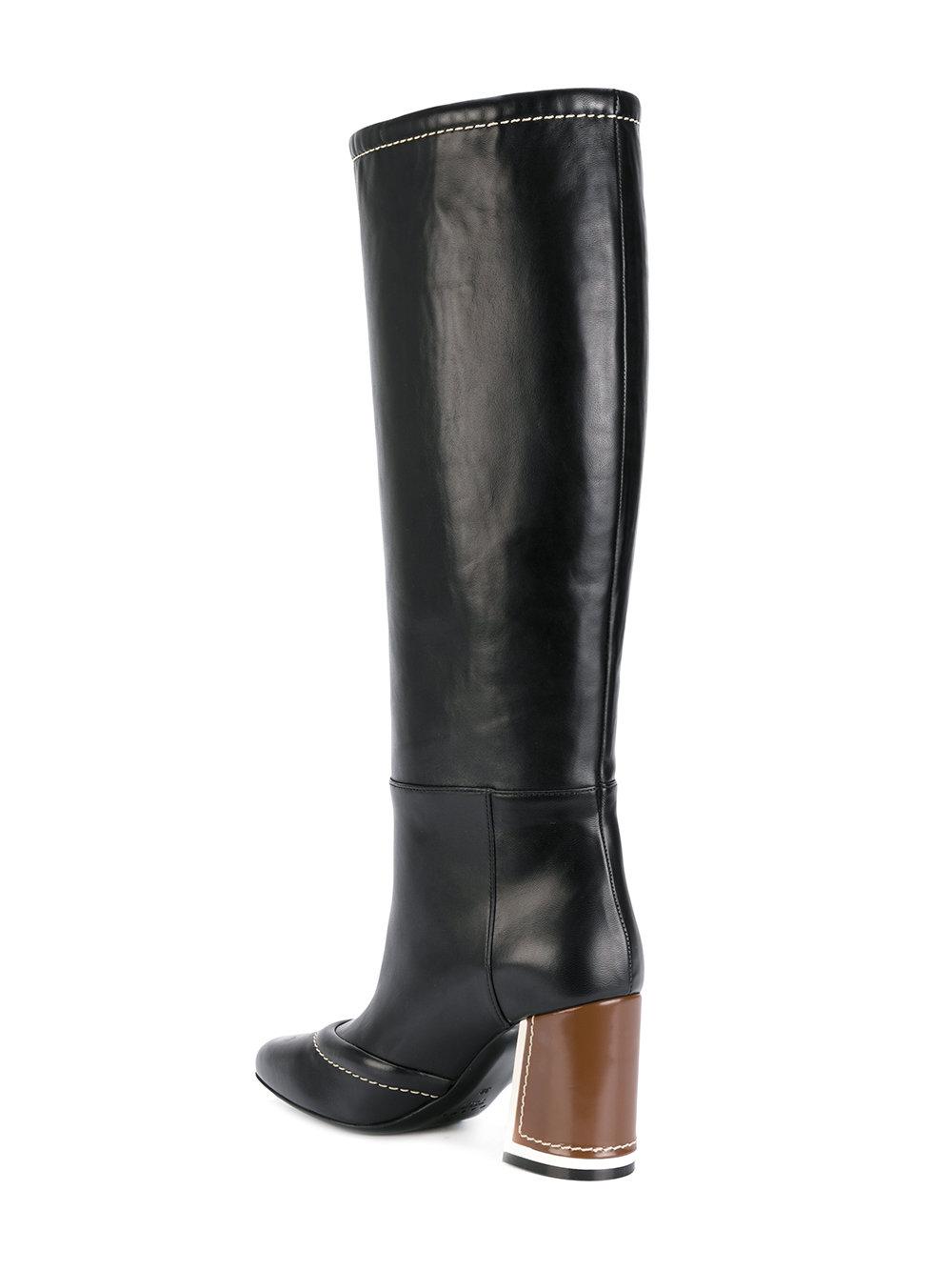 Lyst - Marni Chunky Heel Mid-length Boots in Black