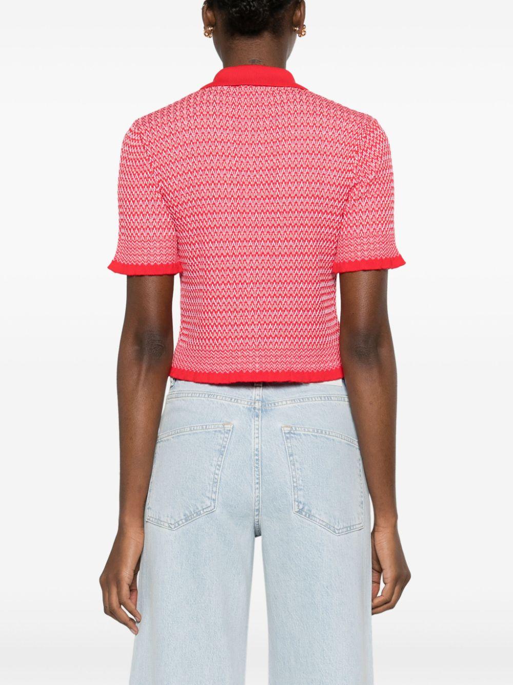 Maje Ruffle-Trim Cropped Cardigan in Pink Lyst