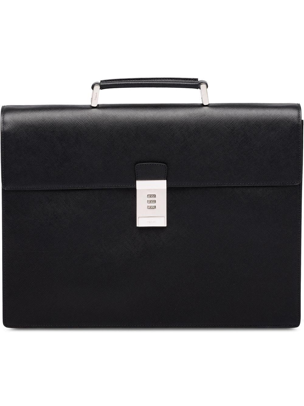 Prada Leather Code Lock Briefcase in 