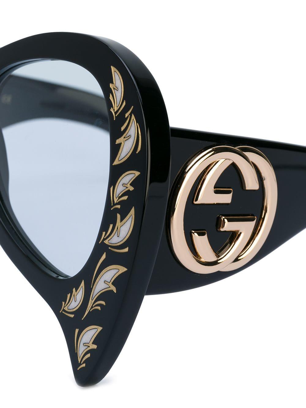 Gucci Inverted Cat Eye Glasses in Black Lyst