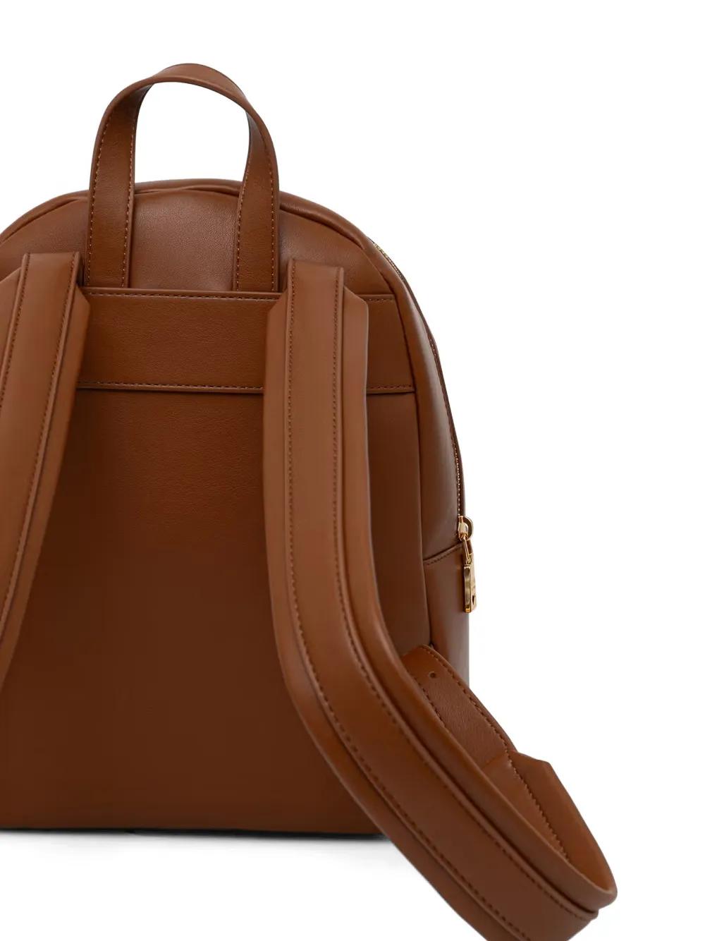 Love Moschino Cinnamon Brown Leatherette Backpack with Gold Logo Love Moschino Backpacks for Women | Online Sale up to 49  main image 3