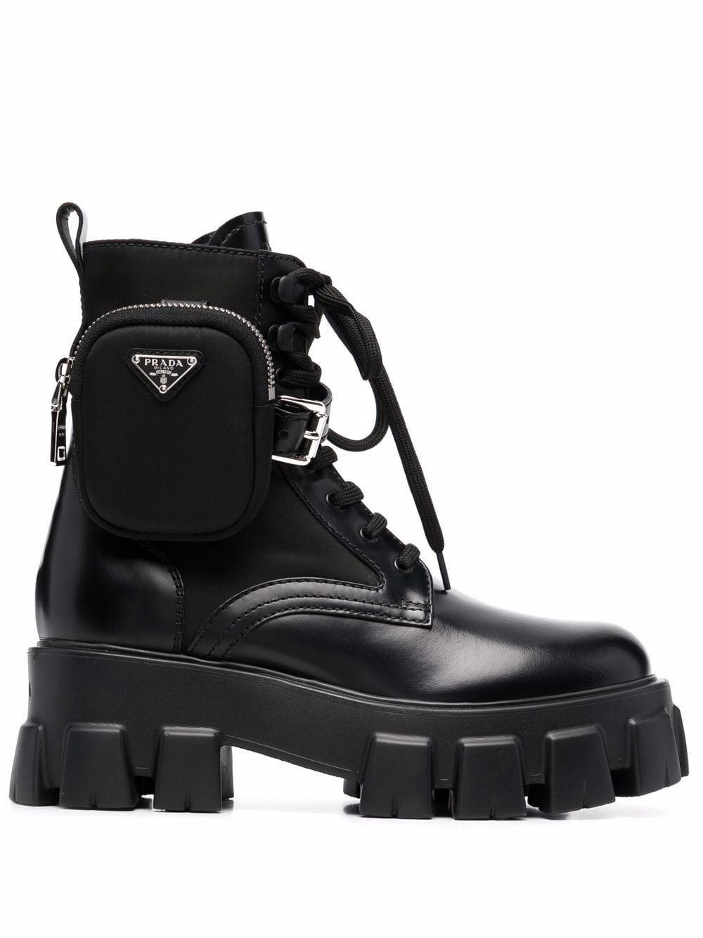 Prada Synthetisch Monolith Combat Boots in het Zwart - Lyst