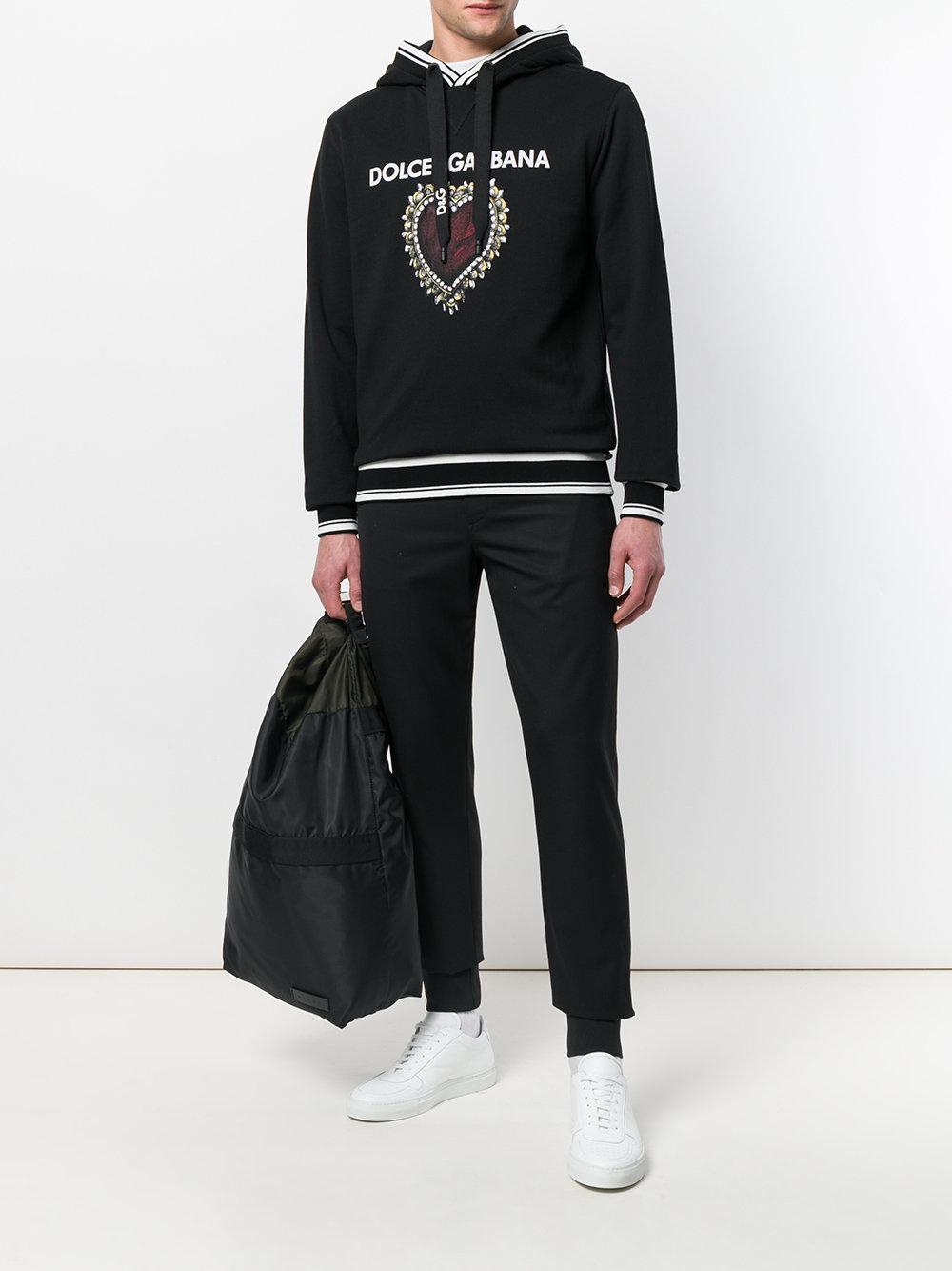 Dolce & Gabbana Sacred Heart Print Hoodie in Black for Men | Lyst
