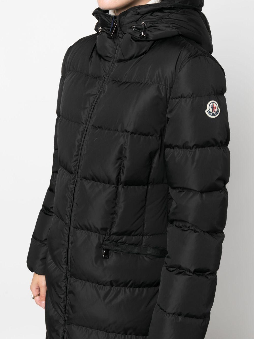 Moncler Avocette Logo patch Coat in Black Lyst UK