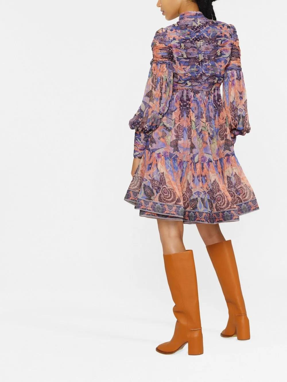 zimmermann celestial ruched dress Zimmermann Celestial Confetti Ruffled Tulle Mini Dress Black Gold Size 6
