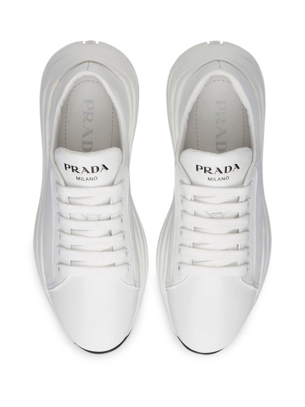 prada thick sole white trainers