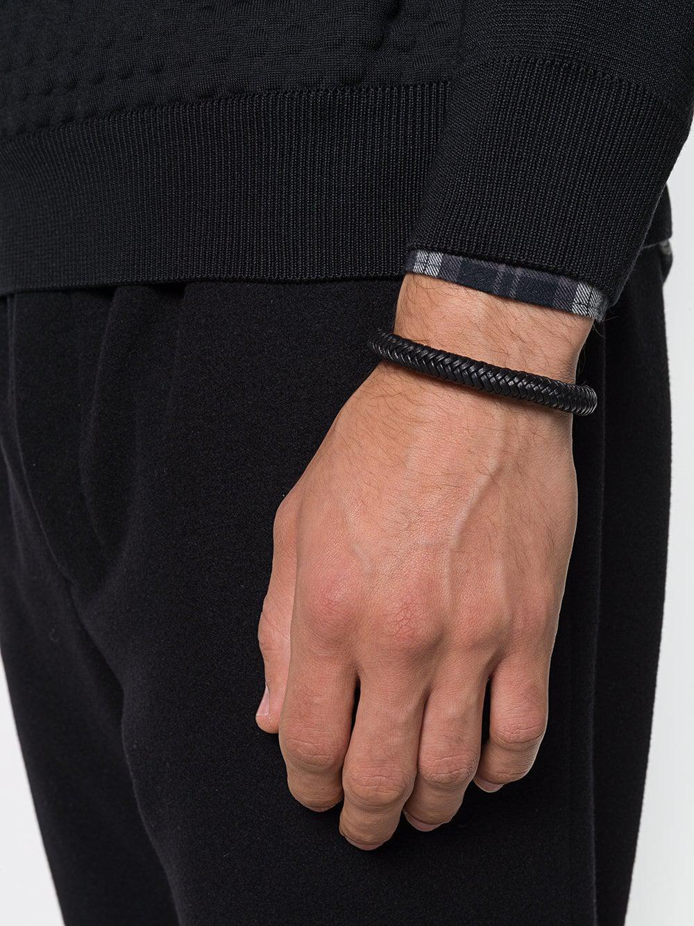 Versace Leder Gewebtes 'Medusa' Armband in Schwarz für Herren - Lyst