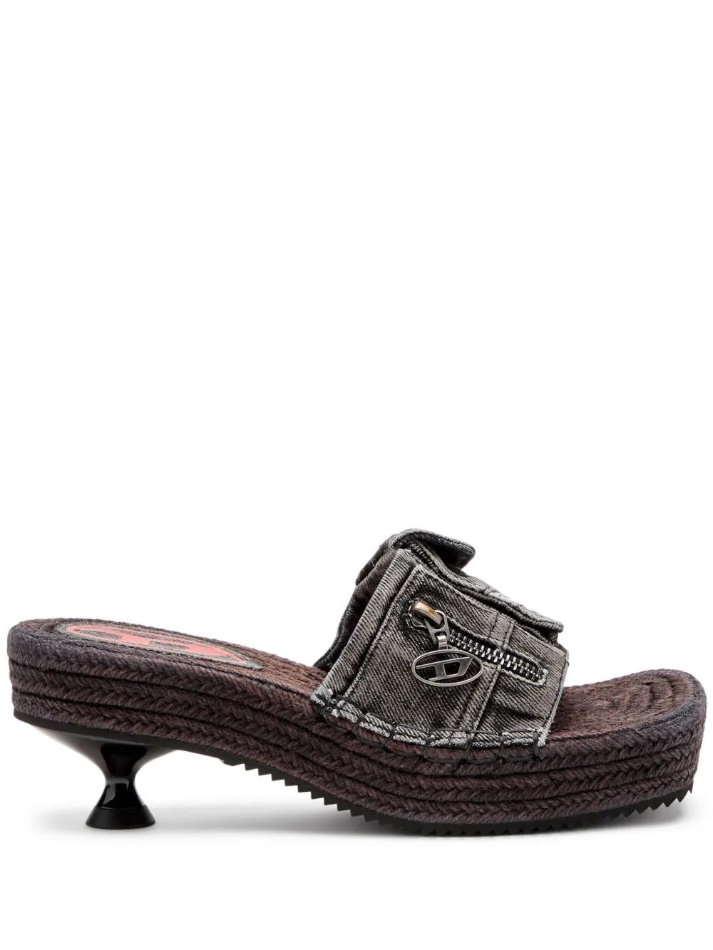 DIESEL◆D-Ibiza 40mm ロゴ ミュール 送料関税込 DIESEL D-Ibiza 40 Pck Mules in Brown | Lyst