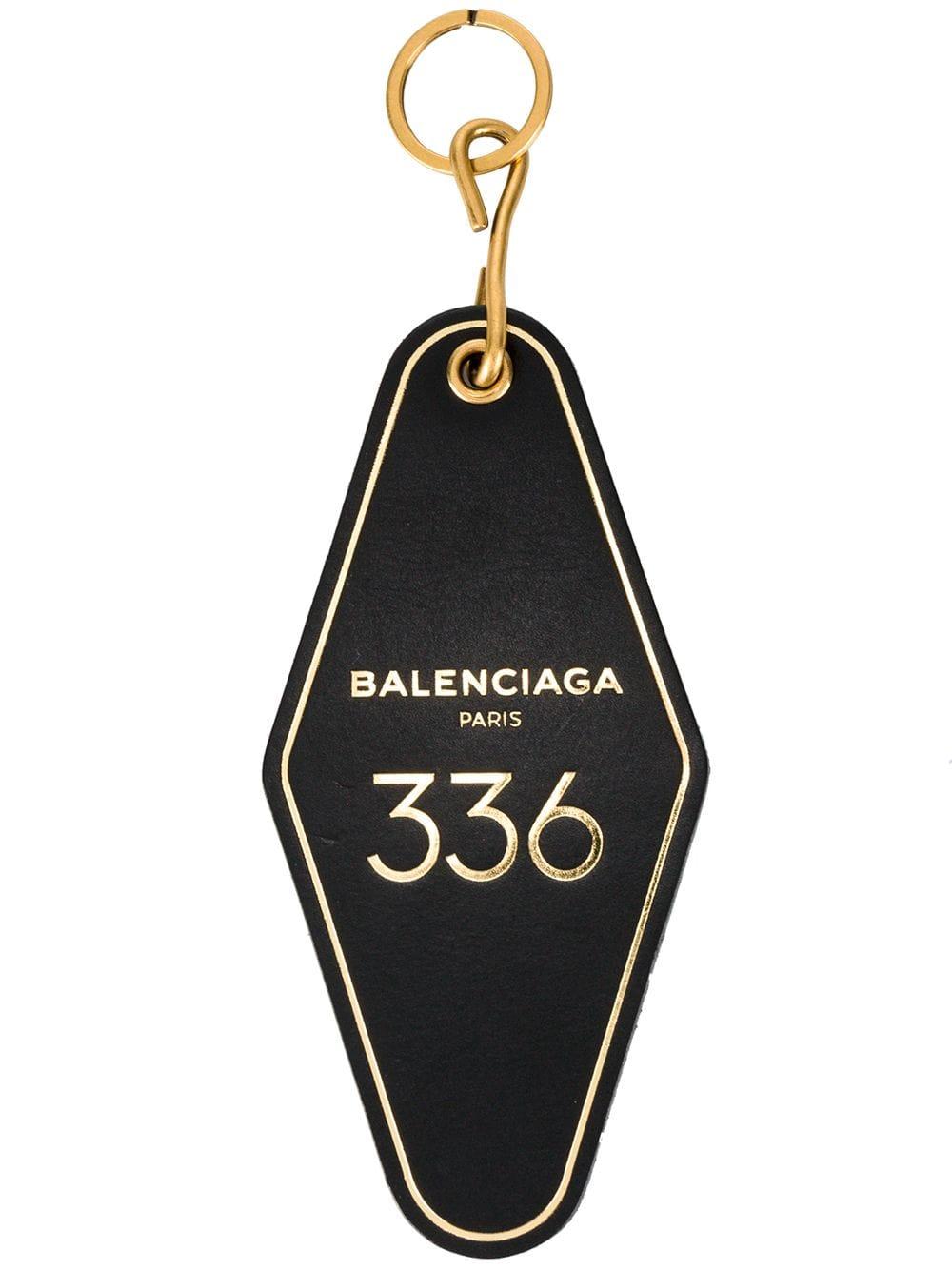 Balenciaga Black Hotel Key Tag Keyring for Men | Lyst