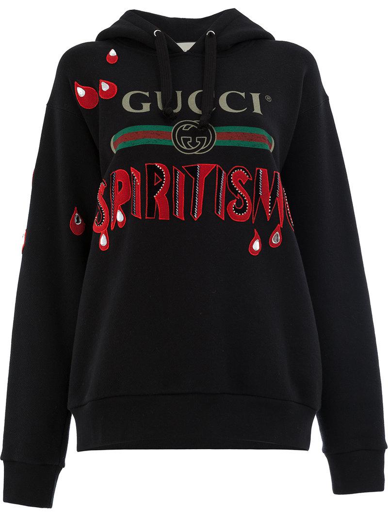 Gucci Spiritismo Logo Hoodie in Black | Lyst