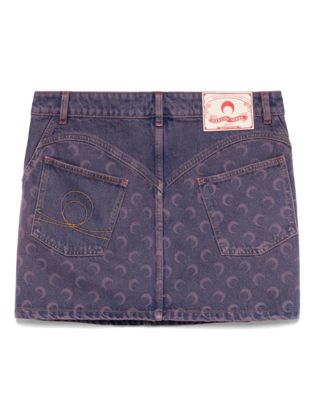 Marine Serre Moon-Print Mini Skirt in Purple | Lyst