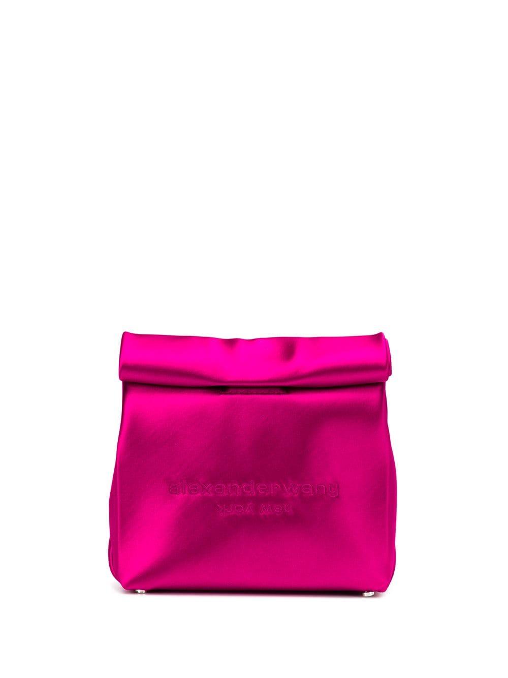 Alexander Wang Satin Lunch Bag Clutch in Pink | Lyst