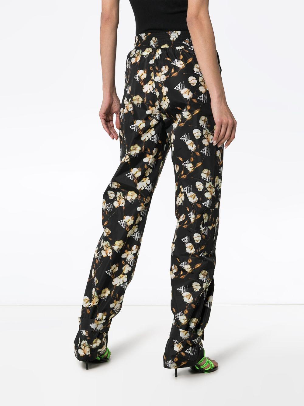 c/o Virgil Abloh Synthetic Floral Print Track Pants in Black - Lyst