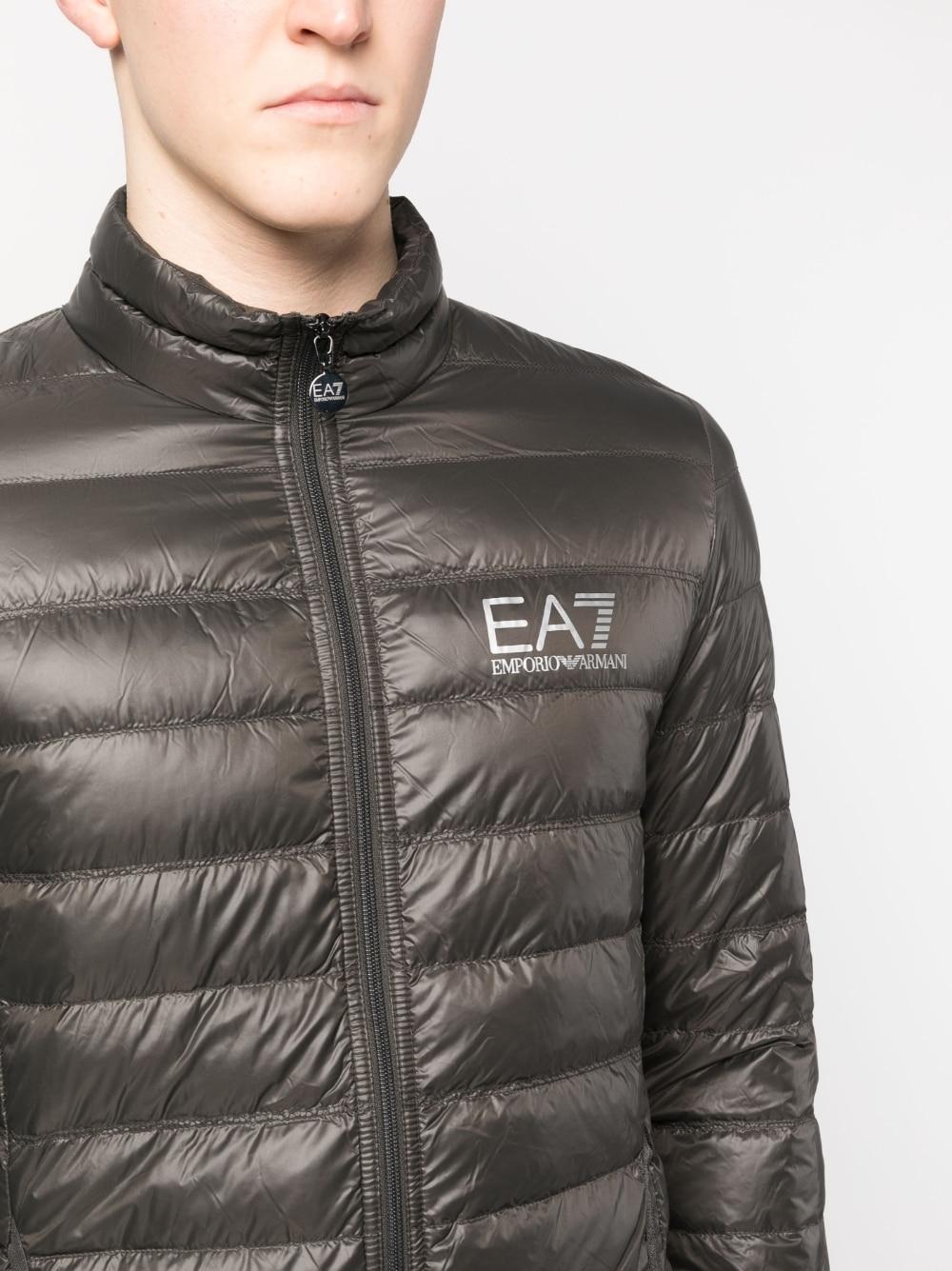 EA7 Short Down Jacket in Gray for Men | Lyst