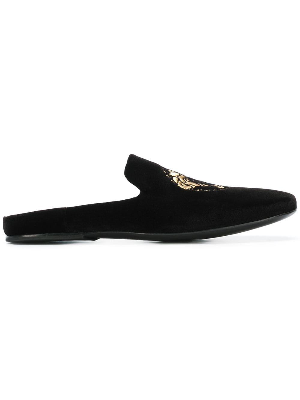 Versace Embroidered Mules in Black for Men | Lyst