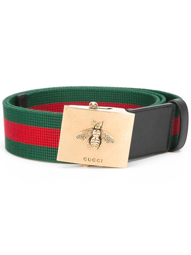 Gucci Canvas Web Belt in Green for Men - Lyst