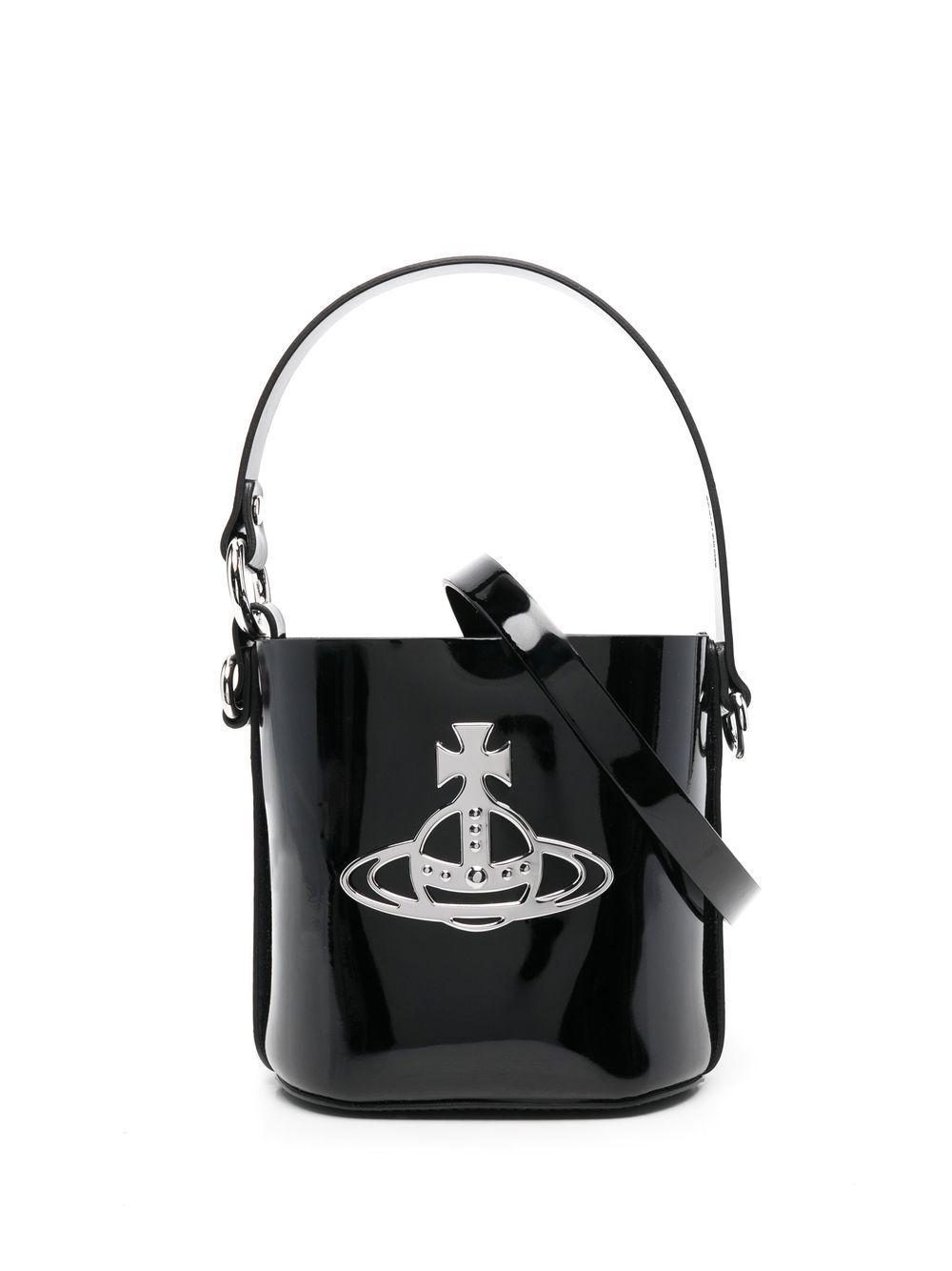 Vivienne Westwood Leather Orb-plaque Patent Bag in Black | Lyst Canada