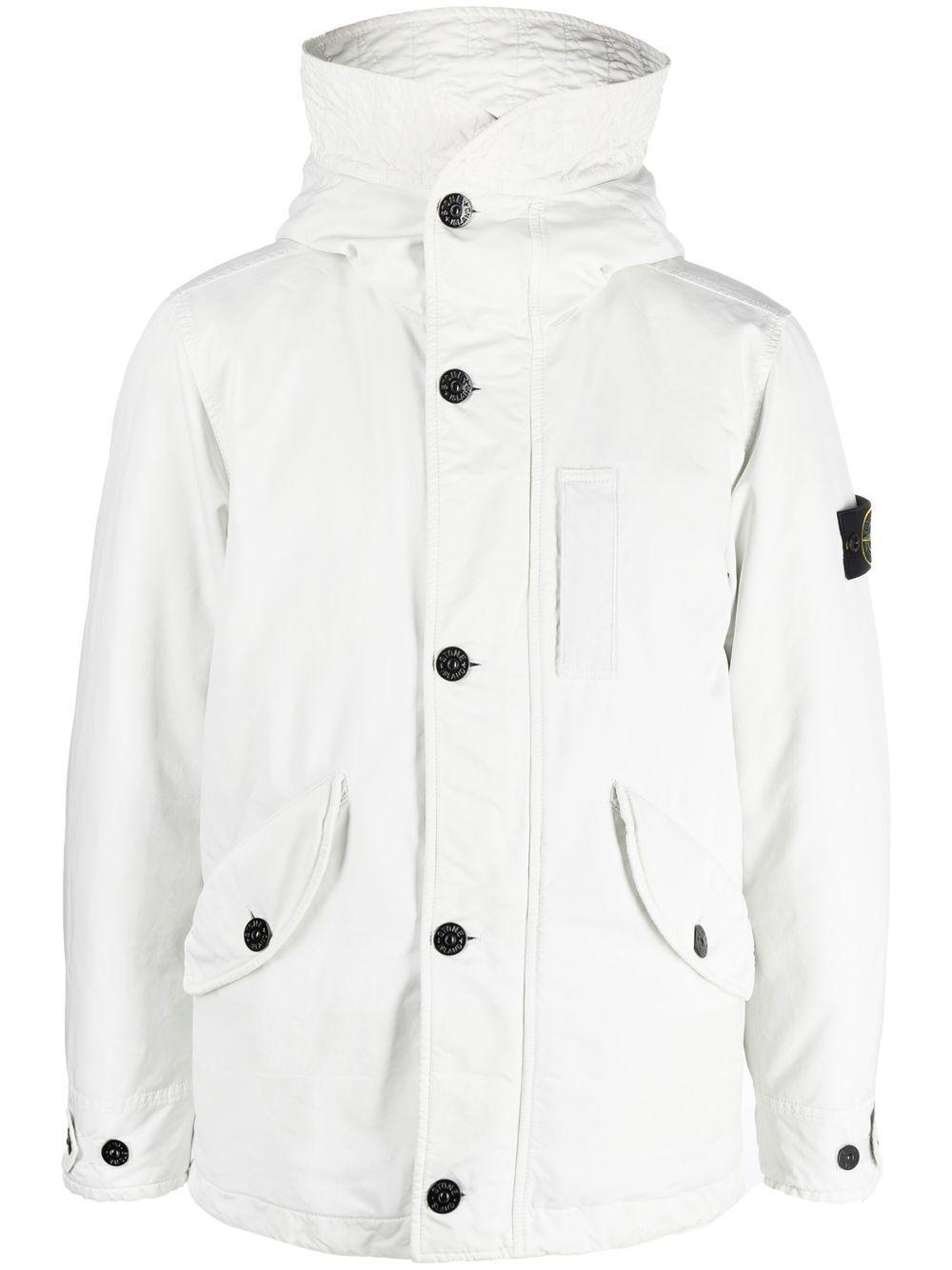 Stone Island David-pc Hooded Parka Coat in White for Men | Lyst Canada