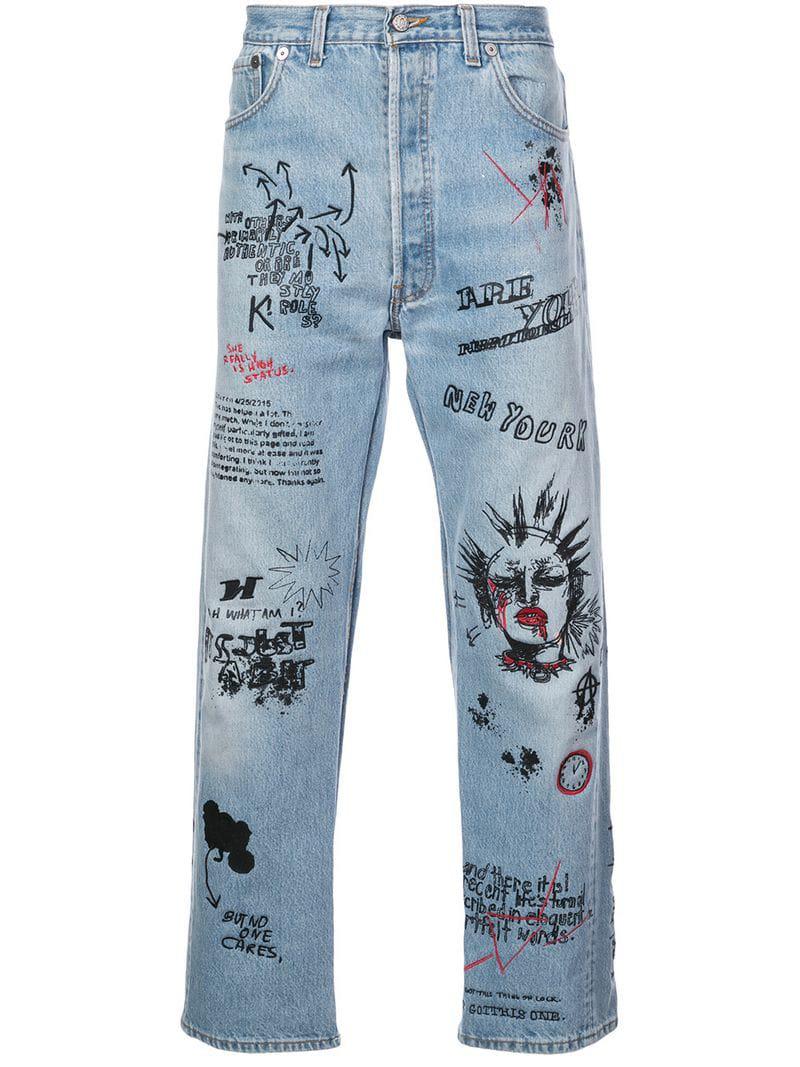 Vaqueros con motivo del logo y grafitis R13 de Denim de color Azul para  hombre | Lyst